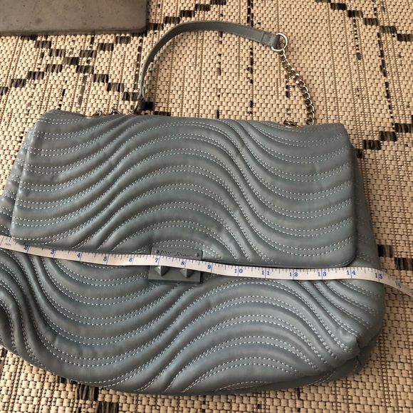 Betsy Johnson Powder Bluish Gray Quilted Purse - Picture 10 of 12